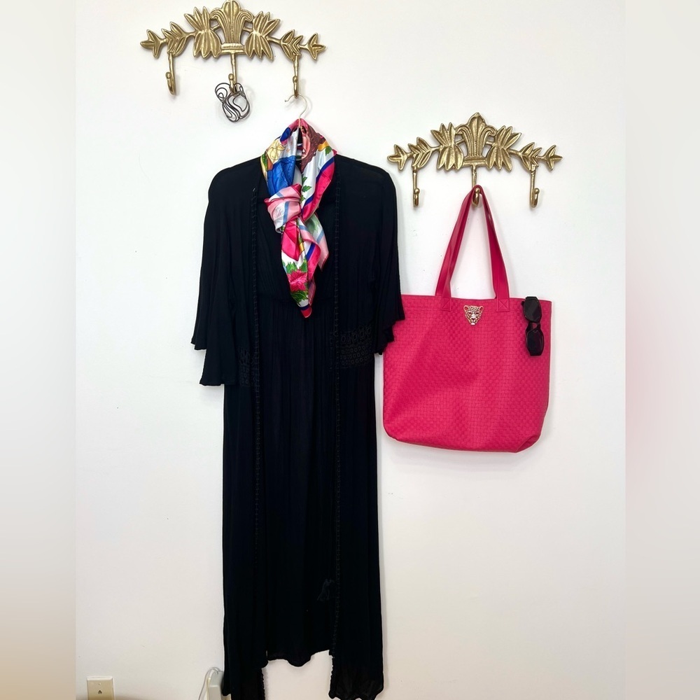 Black long duster L ptp 22”